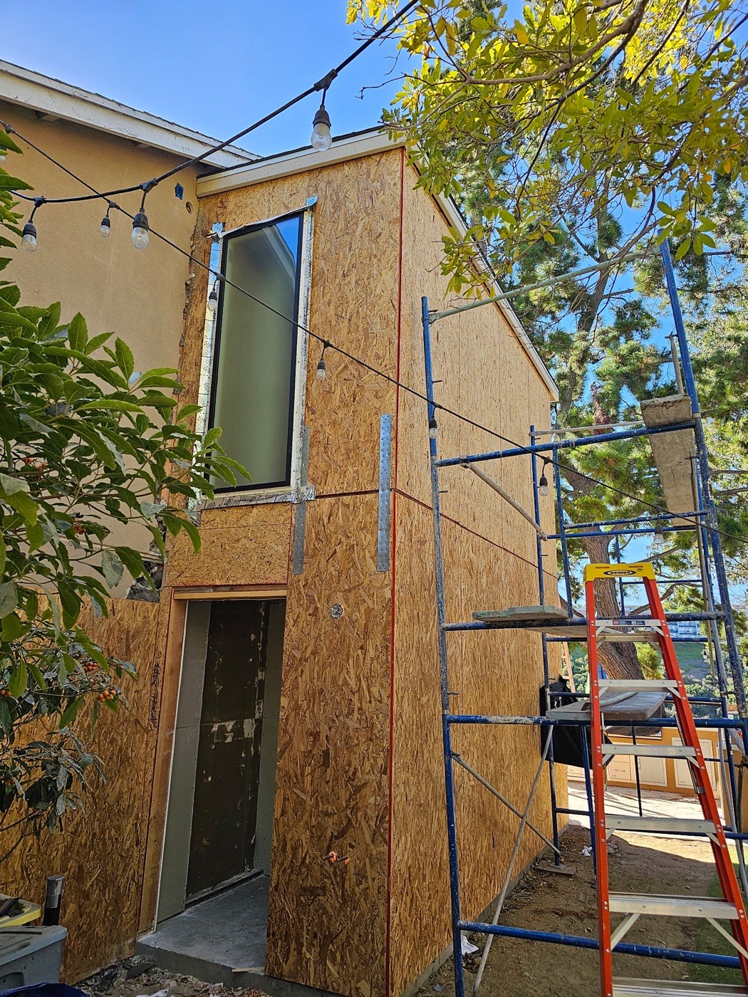 ADU under construction at the sheathing stage