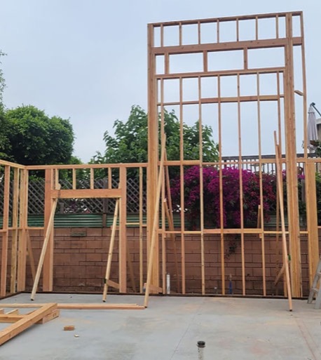 Wall framing on new build construction