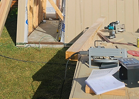 Precision framing detail at construction site